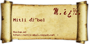 Mitli Ábel névjegykártya